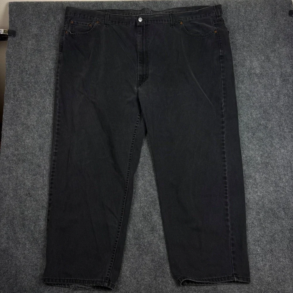 Levis 550 Relaxed Fit Tapered Leg Black Denim Jeans Mens 56x32 01550-0260
